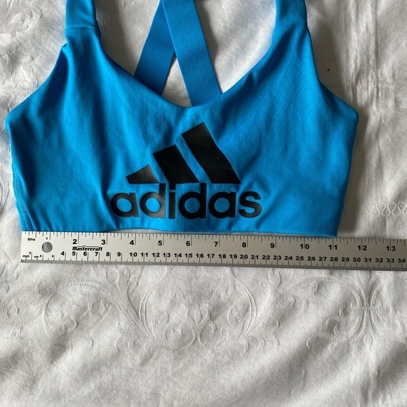 Adidas Women's Blue Sports Bra Logo Racerback - Picture 7 of 12